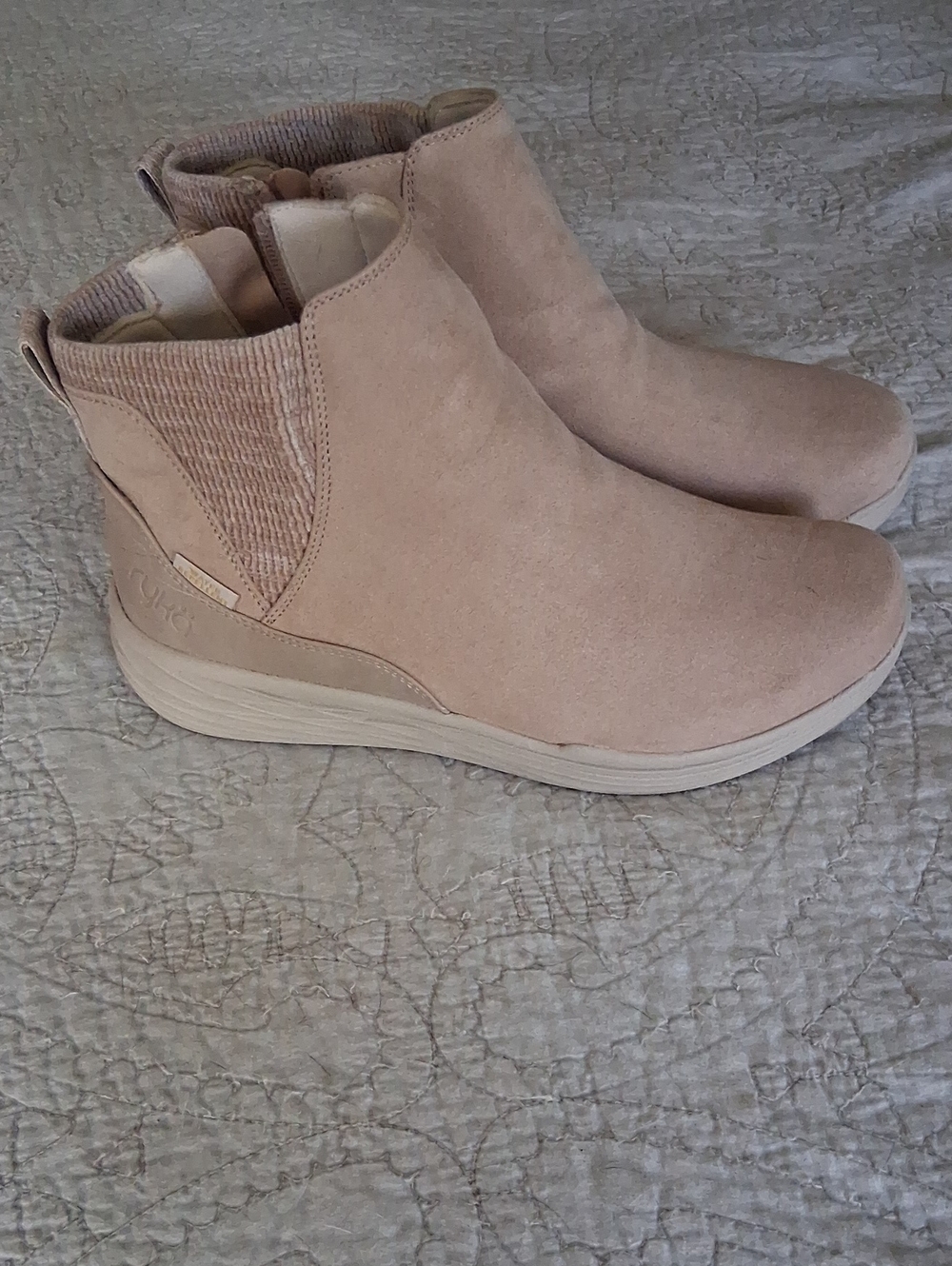Ryko Ankle Booties in Beige Suede